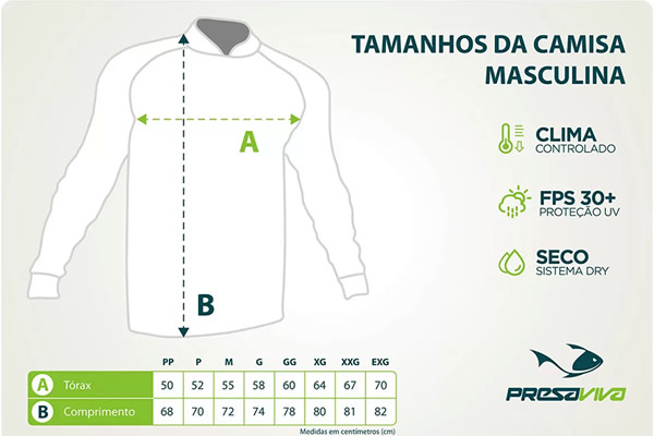 Camiseta Presa Viva Pv 13 com Fps 30+