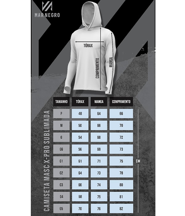 Camiseta Mar Negro X-Protection Sublimada 30146 - Clear