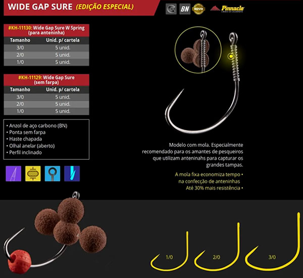 Anzol Pinnacle Wide Gap Sure Spiral KH-11130 C/ 5UN