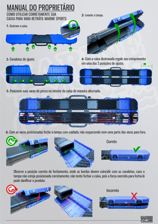 Caixa Retratil Porta Varas Marine Sports - MS RH08