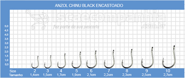 Anzol Chinu Black Encastoado Alligator Pesca Brasil