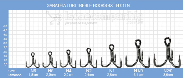 Garatéia Lori Treble Hooks 4X TH-01BK - Black