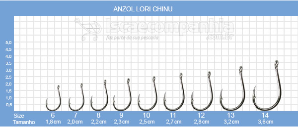 Anzol Lori Chinu Nickel - C/ 12 Unidades