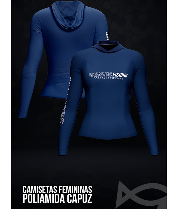 Camiseta Feminina Poliamida Mar Negro 49430 - Azul Marinho
