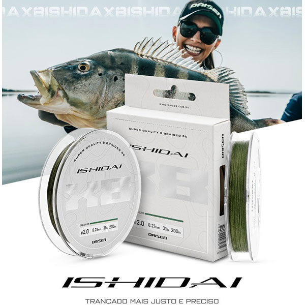 Linha Multi Daisen Ishidai X8 PE Verde - 200m 8 Fios